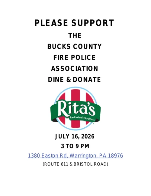 Support the Bucks County Fire Police Association July 16, 2026