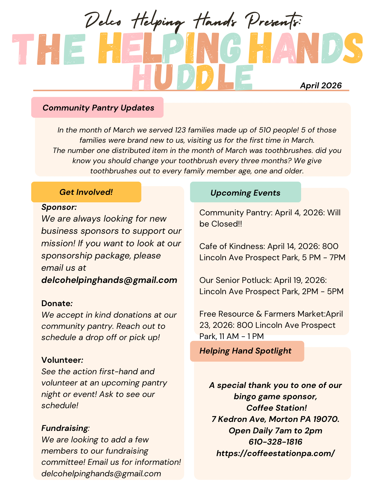 April 2026 Newsletter