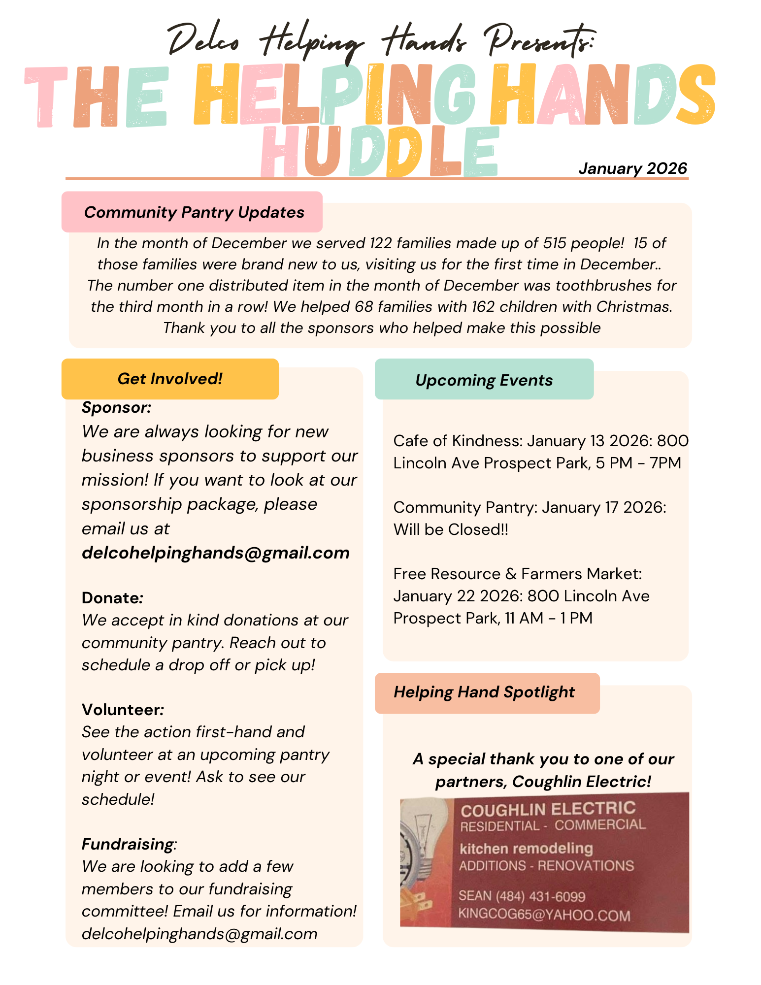 January 2026 Newsletter