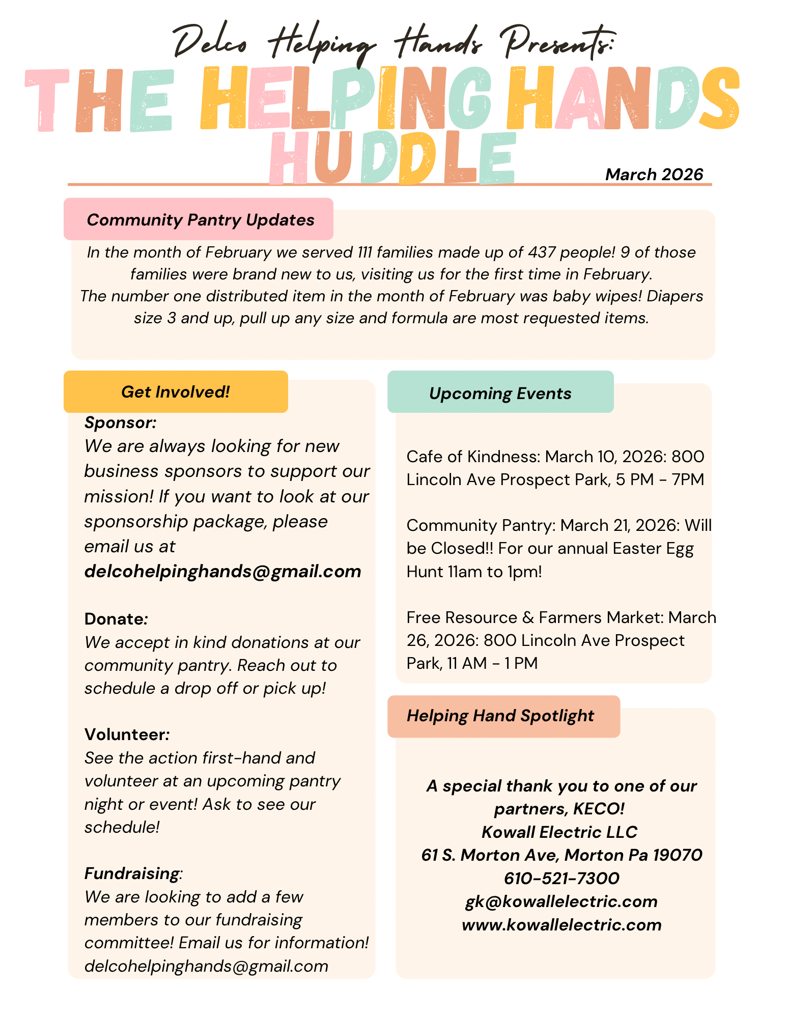 March 2026 Newsletter