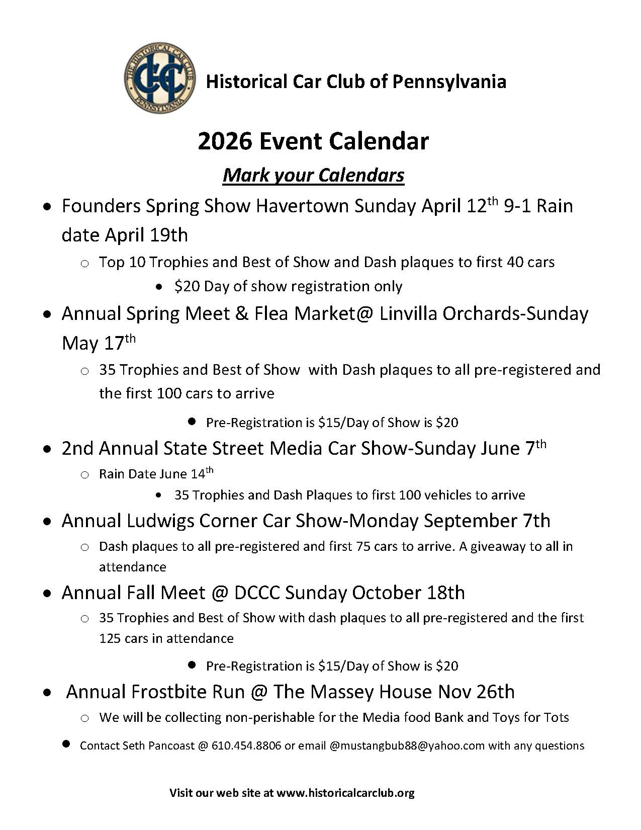 HCCP 2026 Event Schedule