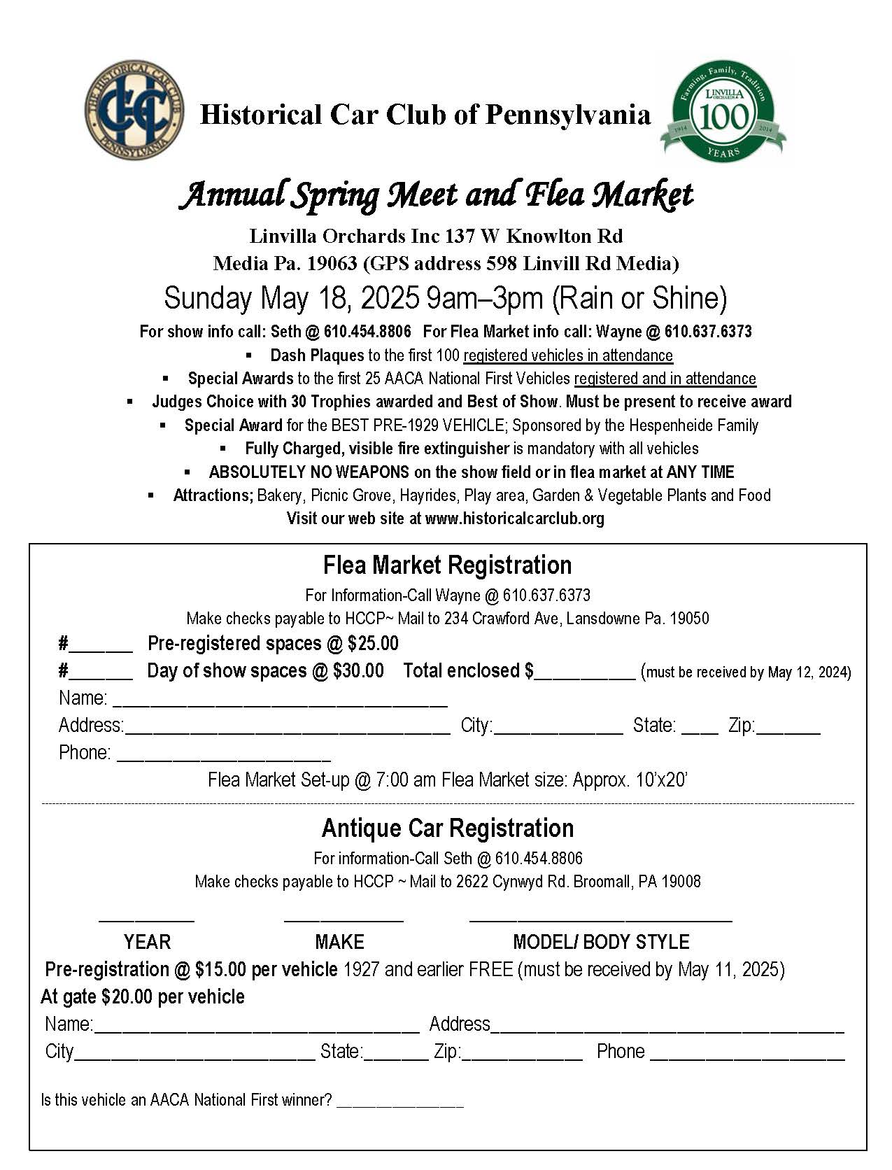 HCCP Annual Spring Meet and Flea Market