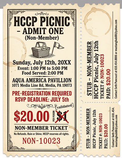 Annual Picnic Ticket - nonmember