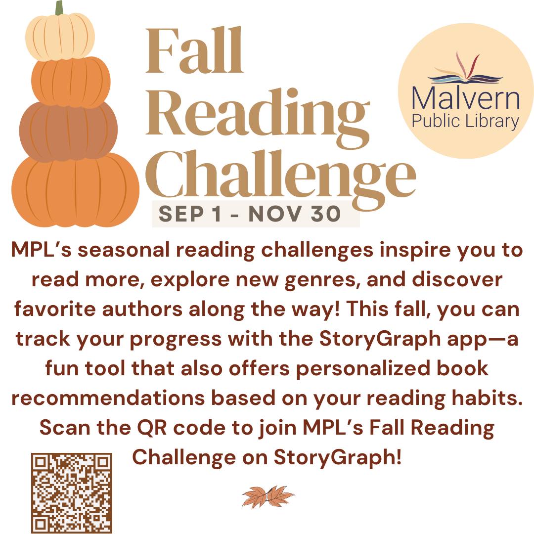 MPL's Fall Reading Challenge begins September 1!