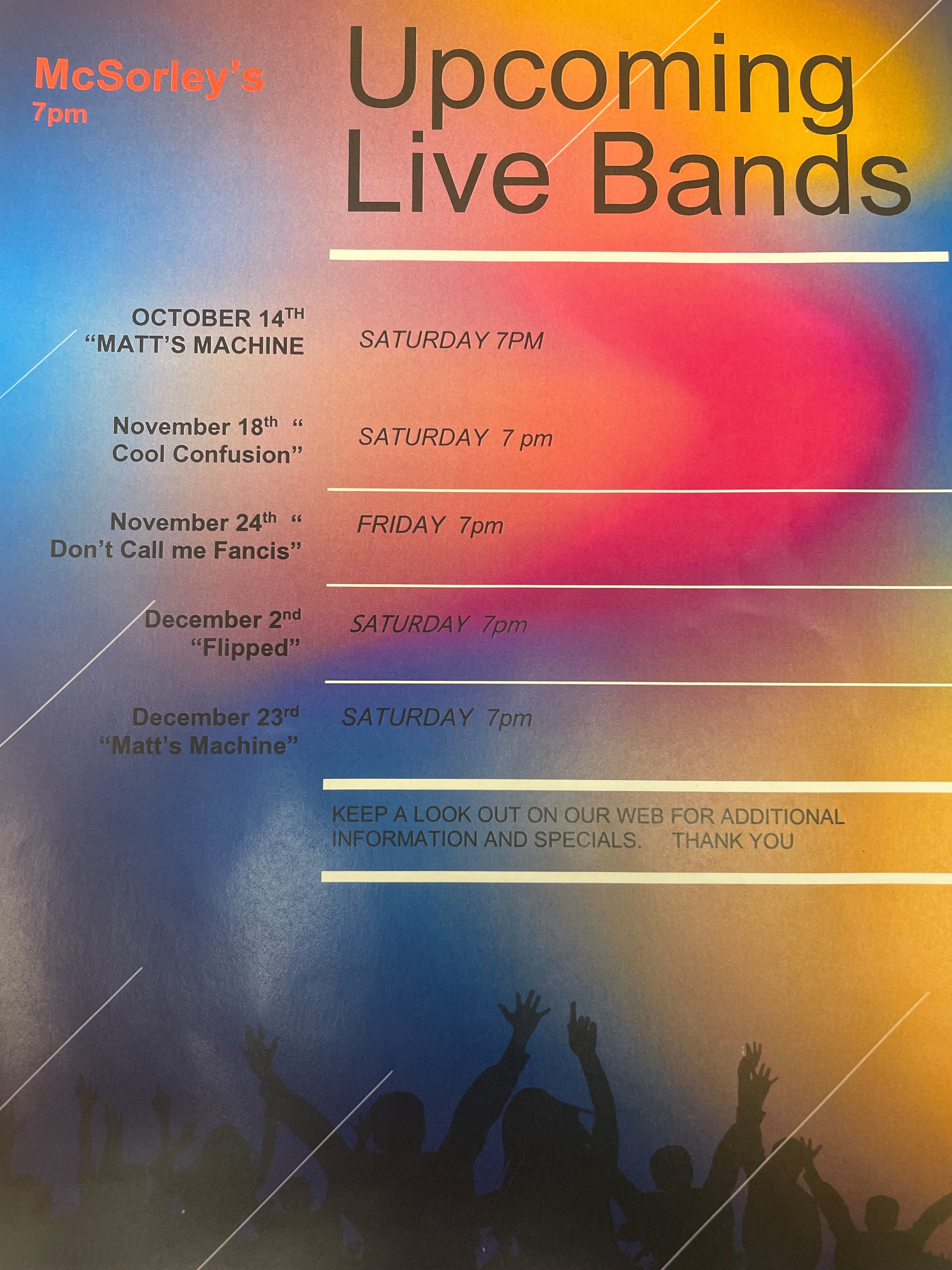 Upcoming Live Bands