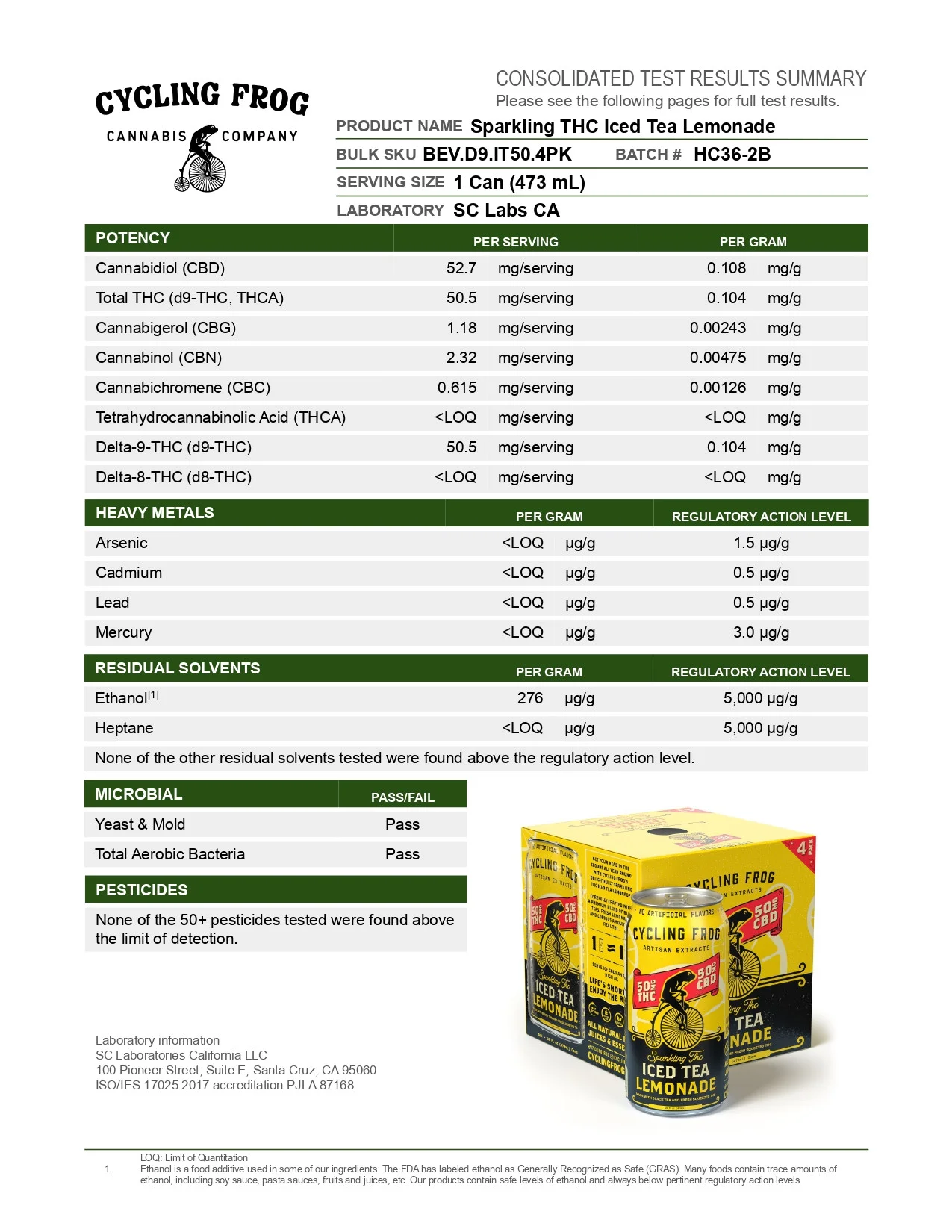 CYCLING FROG-50mg THC Drink